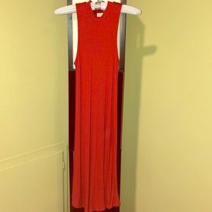 Burnt orange knit dress.